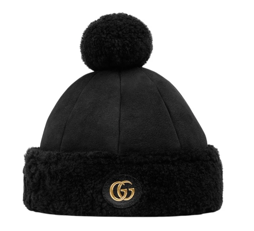 Auténtico gorro de cuero de oveja con apliques Gucci Dana para mujer M nuevo $980 Foto 2 de 4