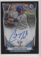 2014 Bowman Prospect Chrome Black Wave Refractor 33/50 Chris Bostick Auto 2x4