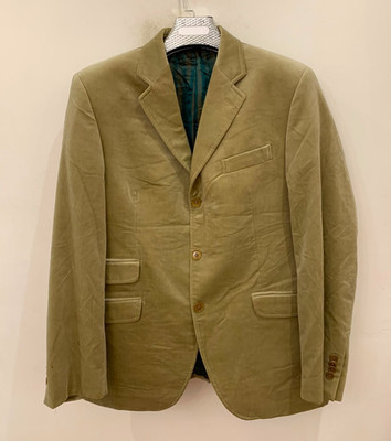 Classic Cacharel 100% cotton velvet brown 3 button jacket blazer 42R 42L