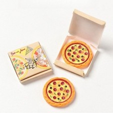 1pc DIY Doll House Simulation Mini Takeout Pizza Box Model Miniature Food Props