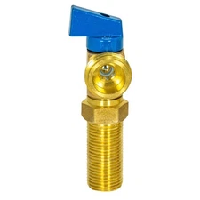 1/2 Inch MIP x 3/4 Inch MHT Brass Washing Machine Valve Quarter Turn Ball