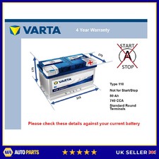 Battery fits BMW ALPINA B3 B5 ROADSTER B10 3.3 3.4 4.4 4.6 4.8 96 to 10 110 New