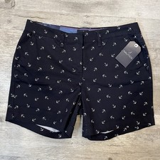 NWTs Nautica Women s Riviera Anchor Print Short / Navy / Size 6