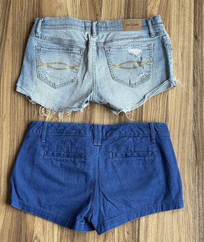 Abercrombie A&F Lot of 2 Shorty Shorts 1) Denim 1) Cotton Girls Sz Y16 - Picture 5 of 7