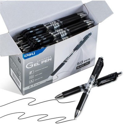 Gel Pens, 50 Pcs Retractable Pens Black Ink, Medium Point Pen 0.7mm, Smooth W...
