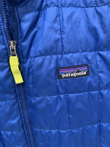 Patagonia Kids Size L 12 Zip Up Jacket Pure Primaloft Royal Blue Stains - Picture 3 of 15