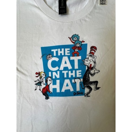 Gildan Dr. Seuss The Cat in the Hat Graphic Tee White Kids Size 10 - Picture 3 of 10