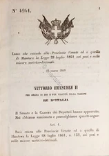 Decreto Regno Italia Legge pesi e misure metrico-decimali Venete e Mantova 1869