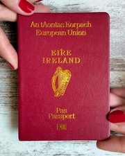 Irish passport prop. Ireland passport-notebook. Pretend passport. Old passport.