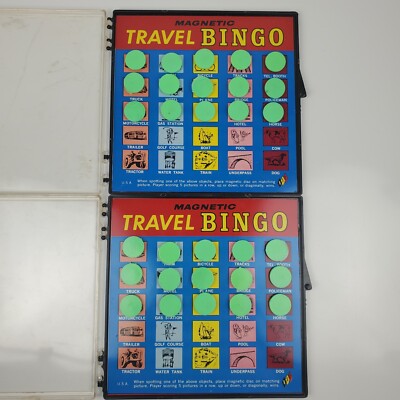 Vintage 1960s Magnetic Travel Bingo Game In Plastic Cases Cathay