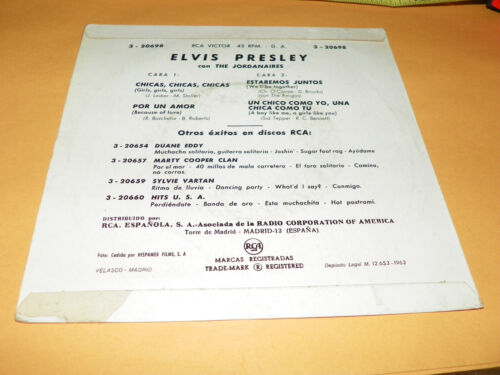 ELVIS PRESLEY -GIRLS,GIRLS,GIRLS 7" RARE SPAIN RELEASE-ORIGINAL - Picture 2 of 4