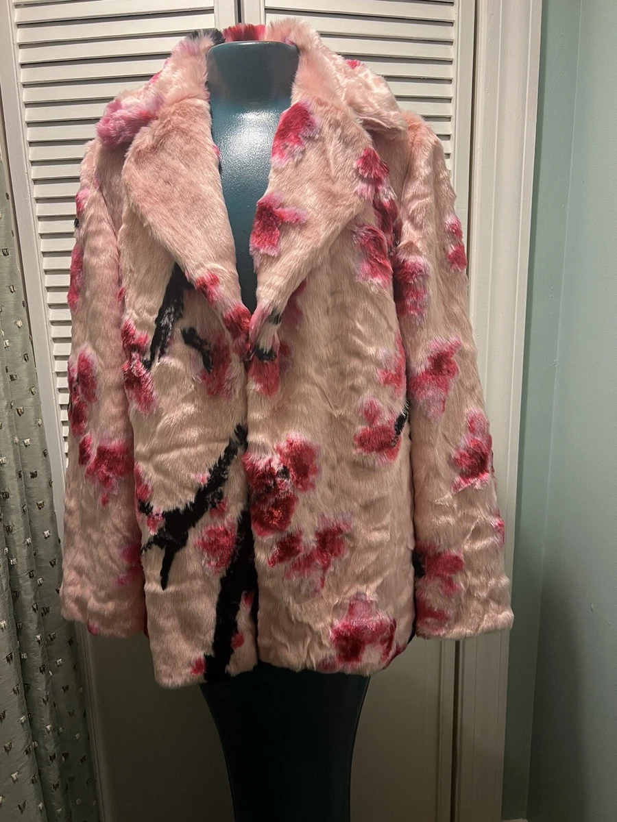 Guess faux fur store coat pink