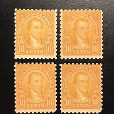 4 US STAMPS SCOTT # 591 JAMES MONROE 1925  MNH  OG SEE IMAGES! CV ~ $200.00+