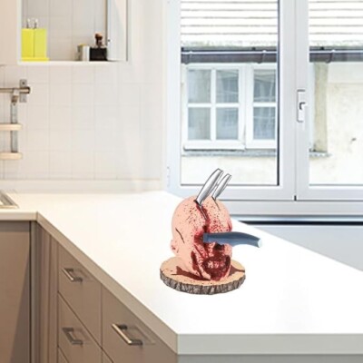 Horror Knife Holder for Kitchen Storage, Horror Kitchen Storage Head ...