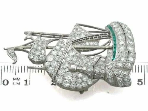 Impressive White Single Cut White Stone with Galleon Ship Design Silver Brooch - Picture 6 of 8