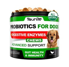 Probiotics for Dogs Digestive Enzymes for Good Health Itchy Skin 120 Chews fit