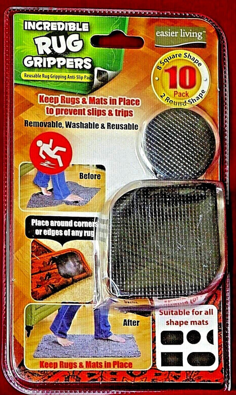 NEW IN PACKAGE, 10 Pack Incredible Rug Grippers Removable, Washable & Reusable