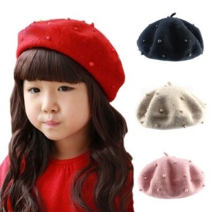 Bonbon Couleur Laine Bebe Chapeau Avec Perles Retro Fille Cap Nouveau Ne Beret Ebay