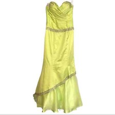 The Cool Collection Rhinestone Mermaid Prom Dress Lime Green 2 XS