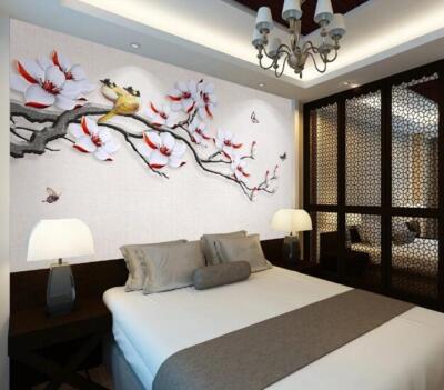 3D Flower Branch ZHUA6655 Wallpaper Wall Murals Removable Self-adhesive Amy