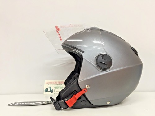 casco-vespa-moto-scooter-sh-t max-liberty-beverly visiera lunga grigio  opaco L | eBay