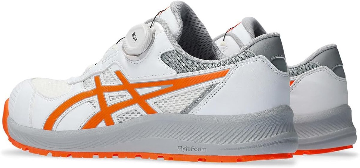 安全靴 WINJOB CP219 BOA WHITE/SHOCKING ORANGE ASICS Working Safety Shoes WIN JOB CP219 BOA White Orange 1273A092