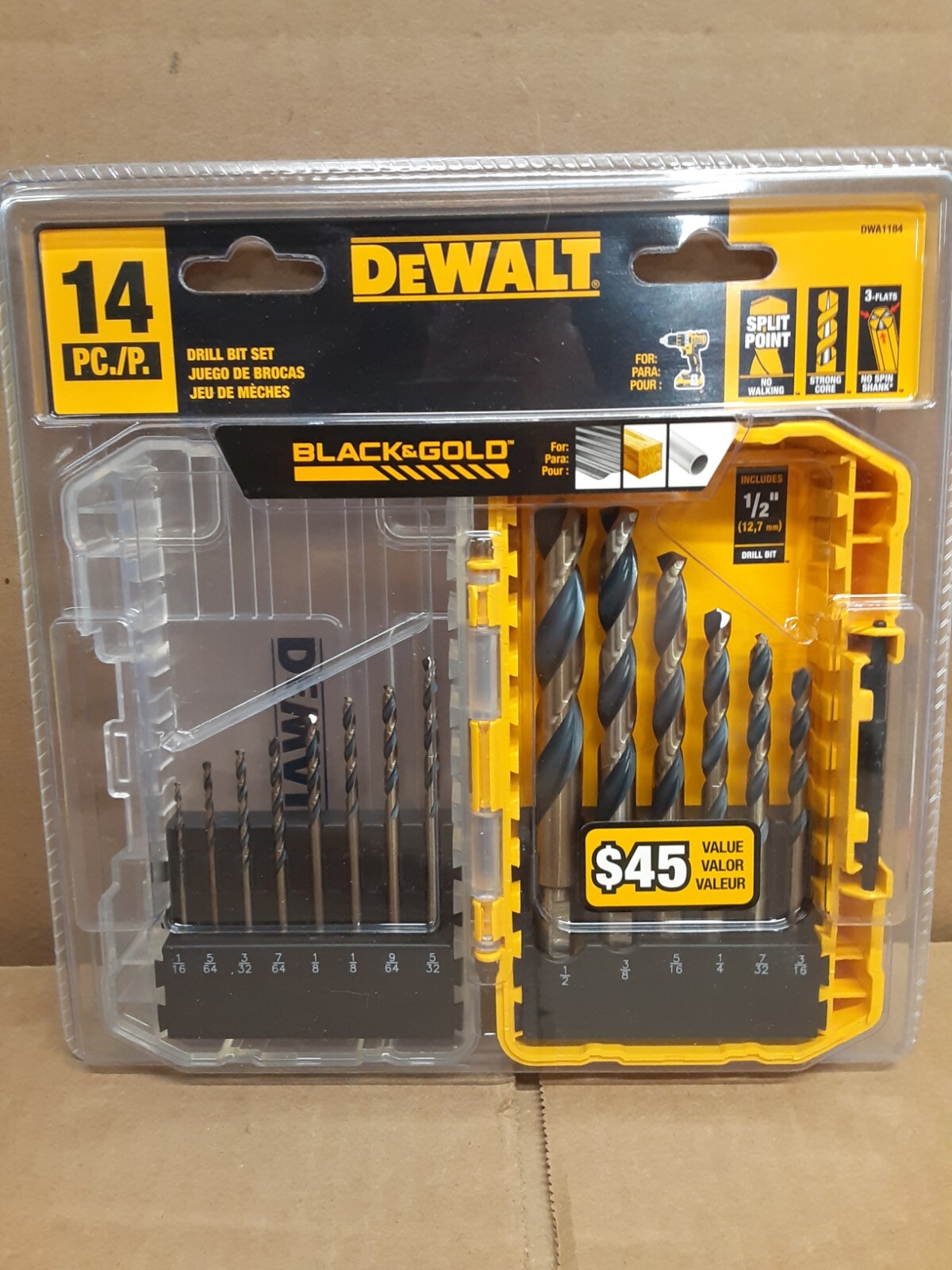 DEWALT Drill Bit Set - Black and Gold, 14-Piece