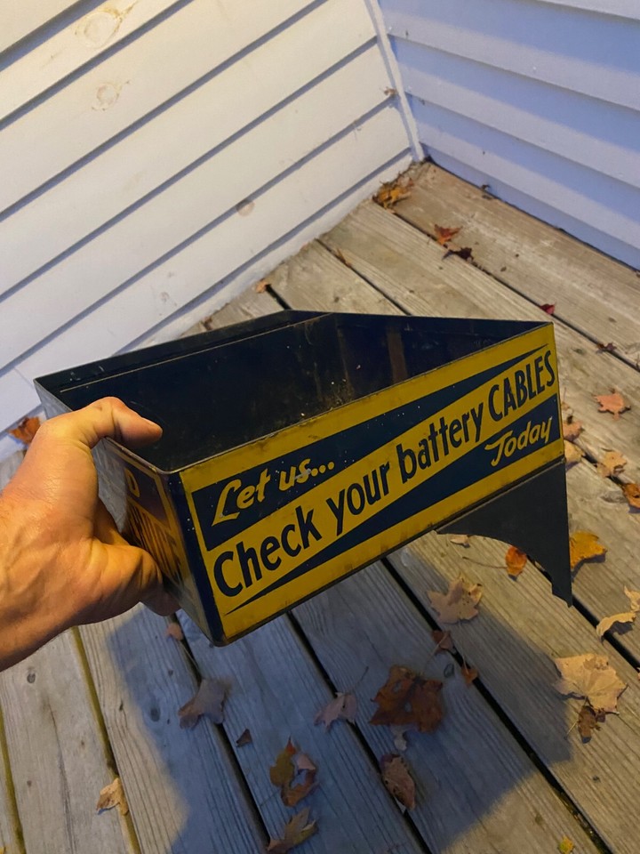 Antique/Vtg GOODYEAR Battery Cables Wall Mount Display, Gas Station
