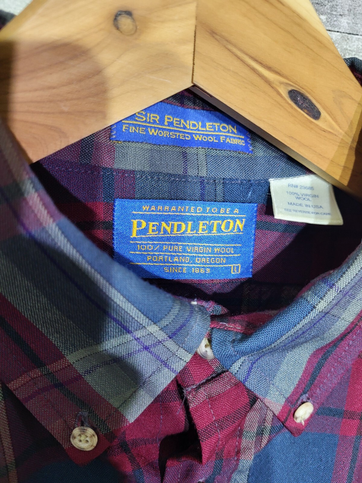 Pendleton Sir Pendleton Worsted Wool Button Up Lo… - image 5