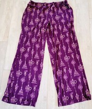 SOMA L Pajama Lounge Pants Deck The Halls Purple Sleepwear Pockets