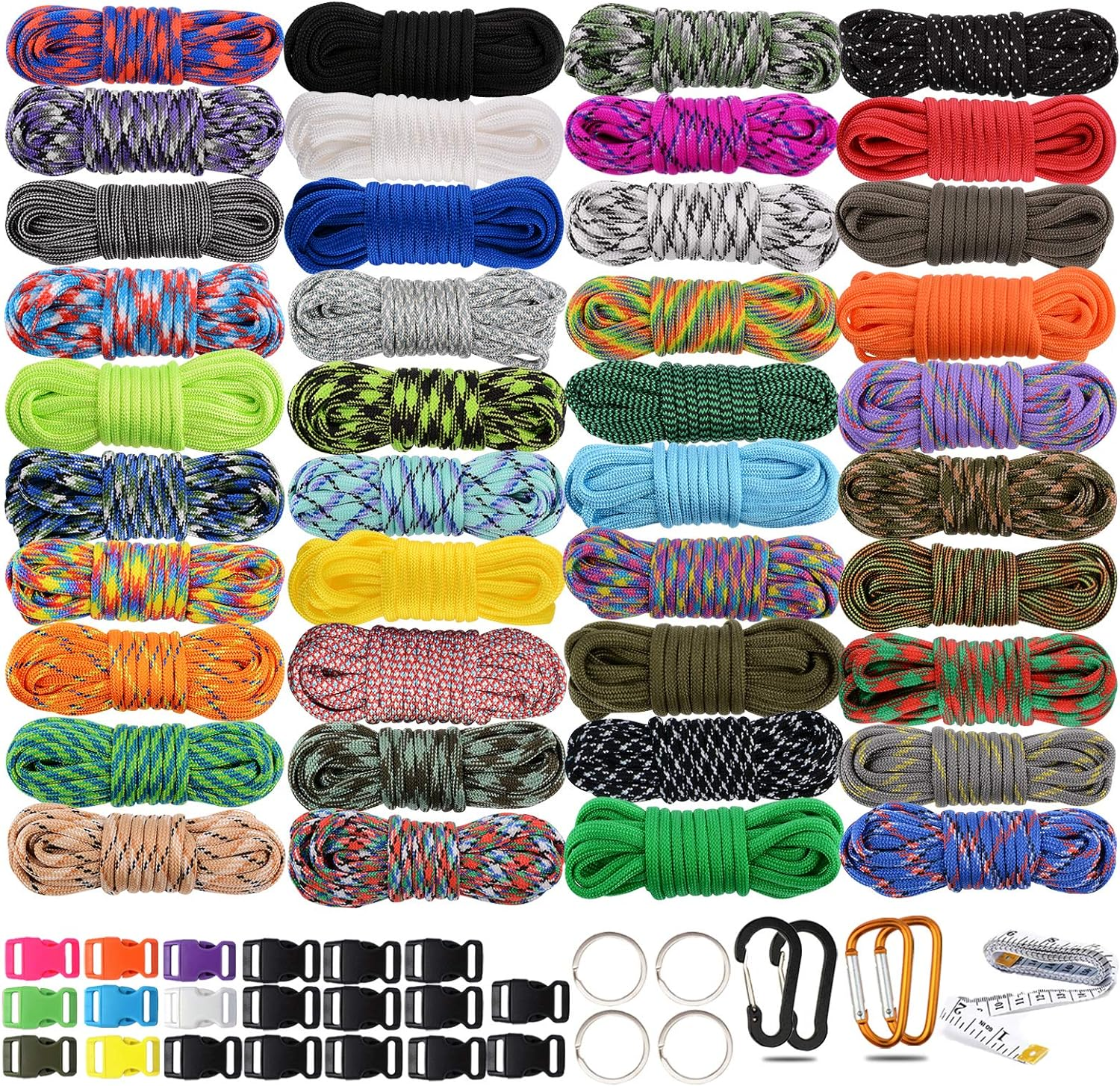 550 Paracord Type III - Survival Paracord Bracelet Rope Kits - Tent Rope Parachu