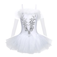 Kids Girls Ballet Tutu Dress Ballerina Swan Dance Outfit Performance Costume