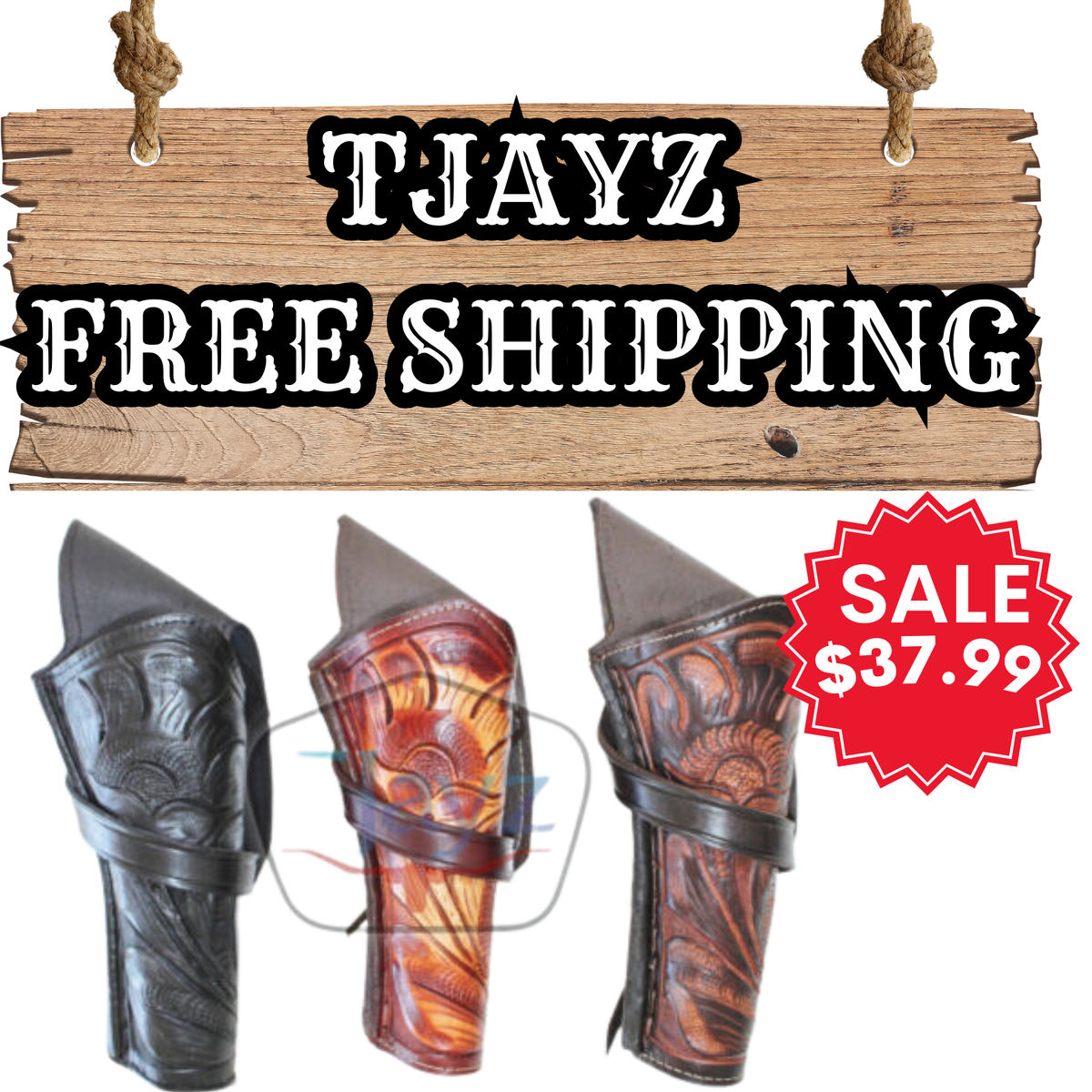 TJAYZ *USA SELLER 22 CAL THICK LEATHER Western cowboy Gun Cross
