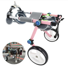 NEW HobeyHove Small 5-Size S Pink Adjustable Foldable Pet Wheelchair 