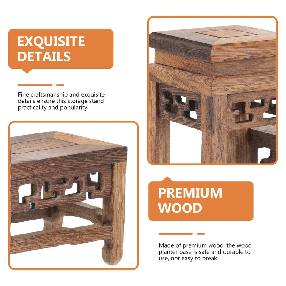 Estante de exhibición de plantas elevador de plantas de madera para bonsái soporte para plantas Foto 3 de 4