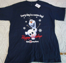 New Disney Parks Olaf Snow Day Christmas Tee Sz Youth Medium YM Chest 33 L 21.5