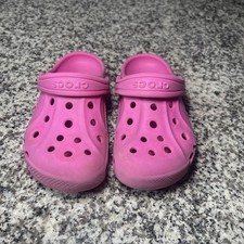 Crocs Girls Baya Clogs Kids C 12 Pink Sandals Casual Rubber Water Outdoor Play