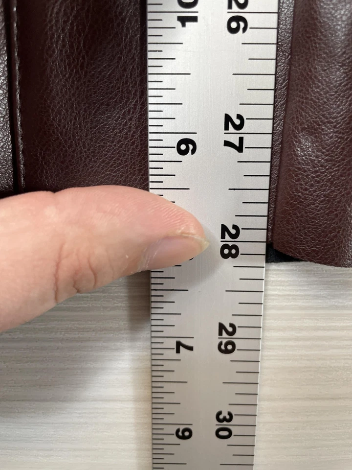 H&M Pants Womens 6 Burgundy Faux Leather Pull On Leggings Coated Oxblood Slim - Image 4 of 4