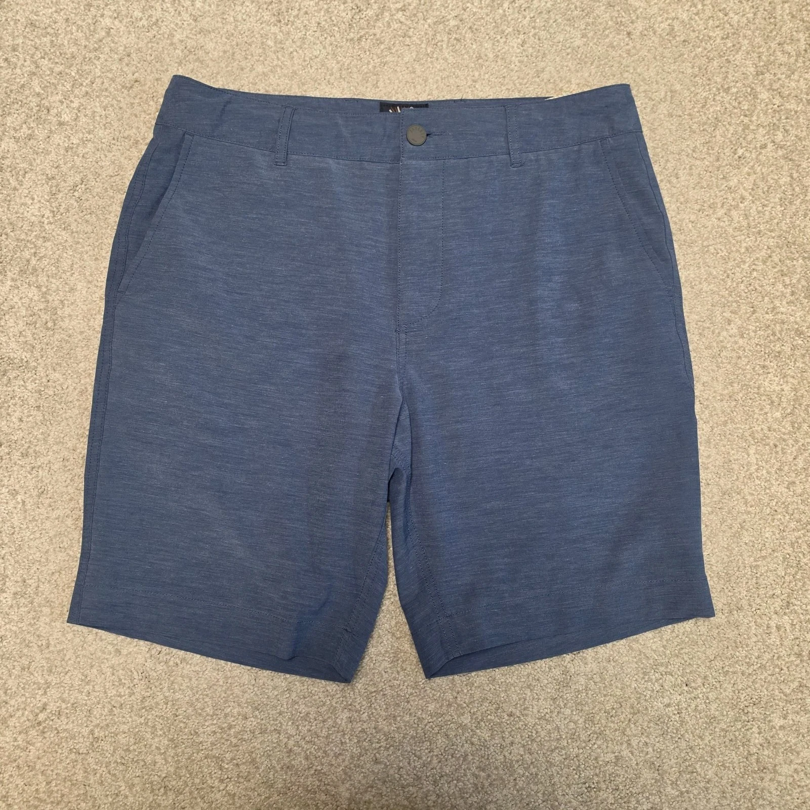 Faherty Shorts Mens 31 Blue All Day Drawstring Hybrid Chino Beach Performance 8"