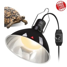 REPTI ZOO 8.5 inch Deep Dome Reptile Light Fixture Dimming Heat UVB Basking Bulb