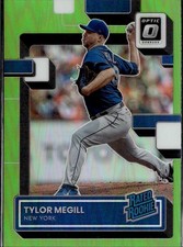 2022 Donruss Optic Baseball Card Tylor Megill Green Rated Rookie NY Mets #60. rookie card picture