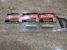 DUNLOP GUITAR SLIDES BRASS, CHROME-GLASS ACCESSORIES NEW