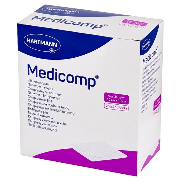 Medicomp Compresse Sterili In Tessuto Non Tessuto 10 Cm X 10 Cm 2 X 25 Pezzi.-image