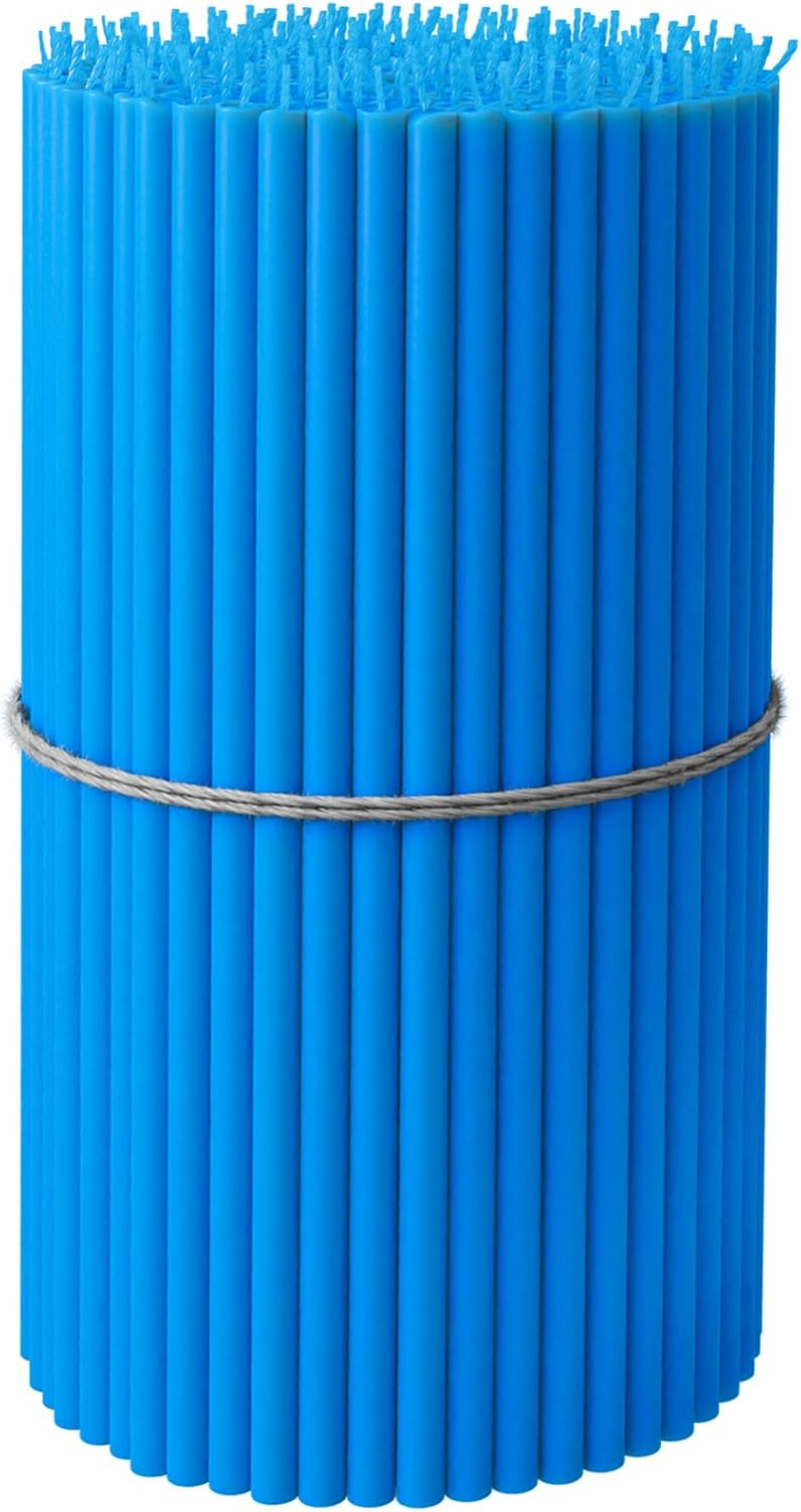 Bluebee Pure Beeswax Taper Candles Bulk Pack - 50 Thin Tall Candles for Home