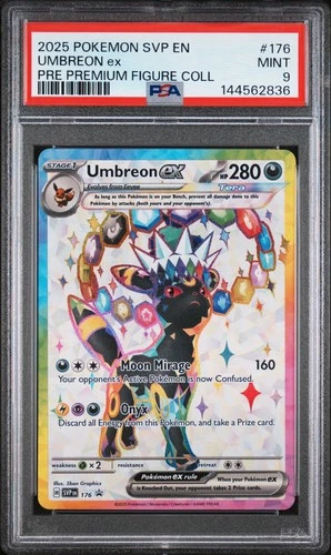 2025 POKEMON PRISMATIC EVOLUTIONS PREMIUM FIGURE COLLECTION UMBREON EX PSA 9