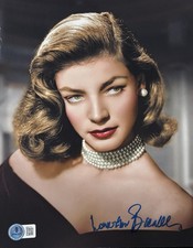 Lauren Bacall Legendary Actress Signed Autograph 8x10 Photo BAS COA🎥