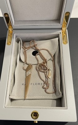 Kat Florence 18K Rose Gold Pendant Necklace   0.37 ct Flawless Diamonds   24 