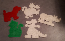 5x Bügelperlenplatten, Tiere (Katze, Hund, Nashorn, 2x Drache)