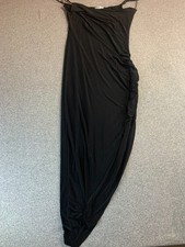 Popular 21 Dress Women's Large Black Asymmetrical Ruched Bodycon Cocktail Party