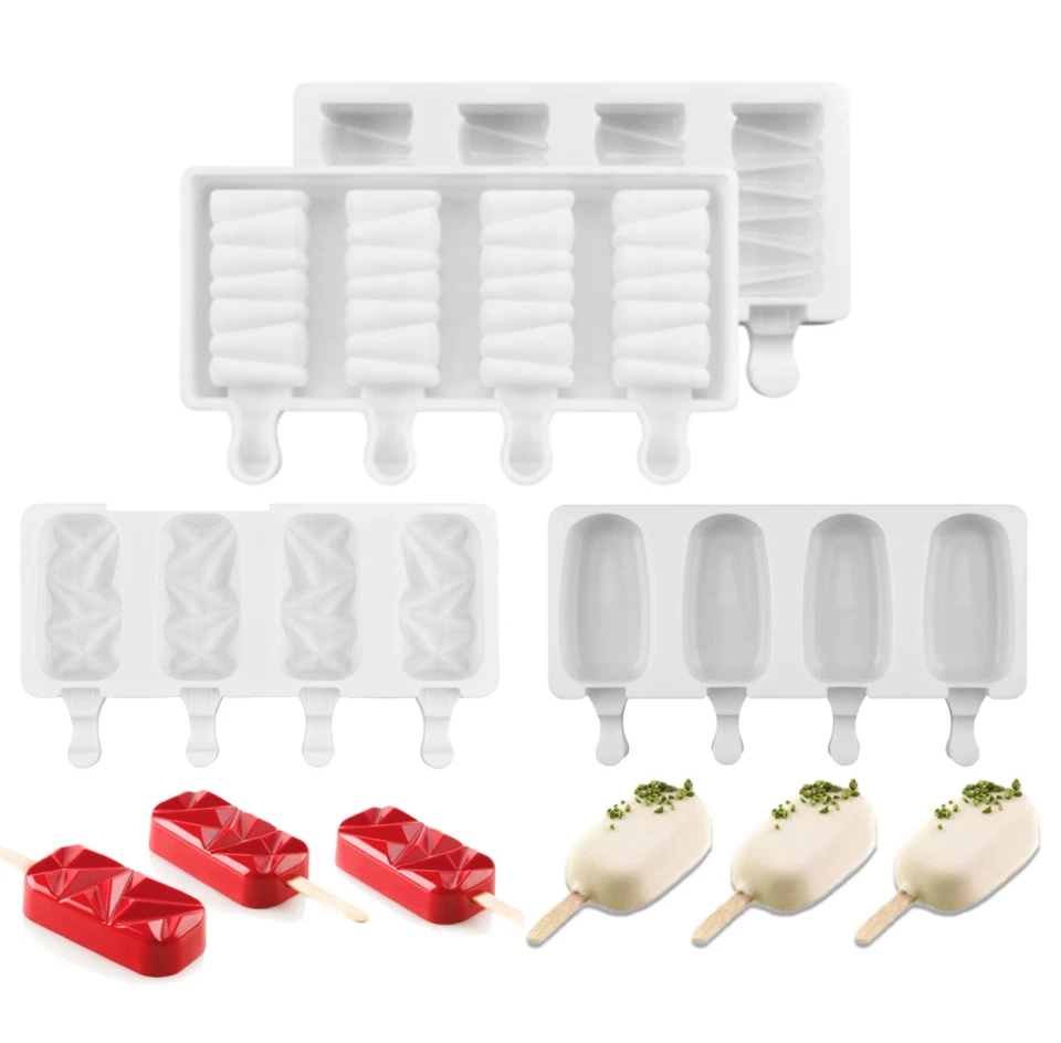 Silikon Eisform für Eis am Stiel DIY Es Maker Form 3D Muster Schoko Stieleis - Bild 2 von 4